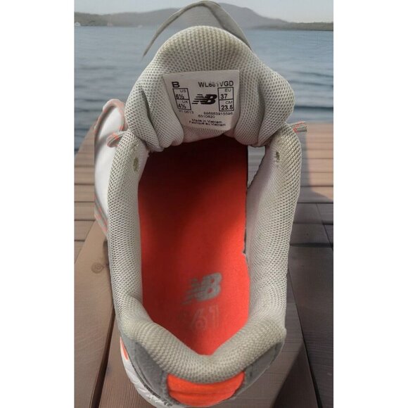 New Balance Womens WL661VKS Gray/ Neon Orange Running Shoes Sneakers Size 6.5B - Picture 7 of 8